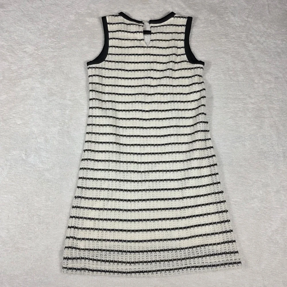 J.Crew Striped Shift Dress Womens XS Ivory‎ Black NWT CK773 Textured Knit Mini